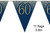 Navy Gold Metallic Glitter Bunting 11 Flags Age 60 3.9m