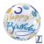 H300 22in Bubble Balloon Birthday Blue Gold Dots