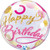 H300 22in Bubble Balloon Birthday Pink Gold Dots