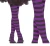 Child Purple and Black Striped Tights Age 7 to 10 Years