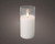 LED Glass Candle Flame Effect White Battery Operated 7.5x15cm