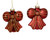 Glass Bow Bauble Shiny Matt Dark Red 9x4.2x10cm