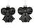 Glass Bow Bauble Matt Shiny Black 9x4.2x10cm