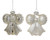 Glass Bow Bauble Shiny Matt Silver 9x4.2x10cm