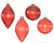 Glass Bauble 8cm Red Transparent Choice of 4 Styles
