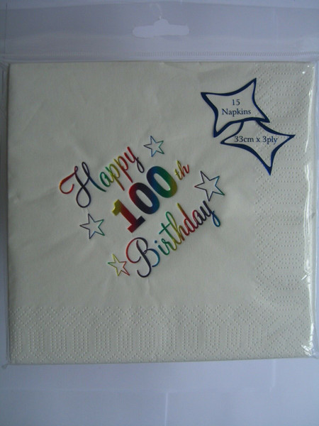 White Napkins Age 100 Pk15 3 Ply