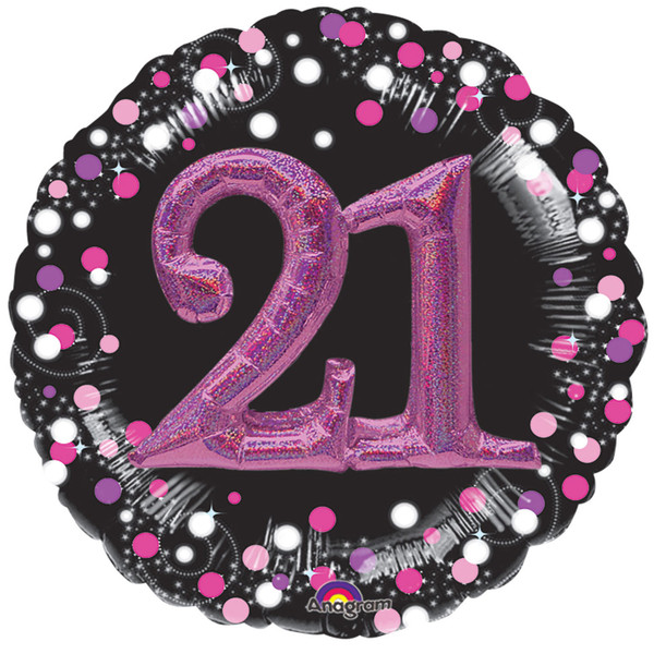 H600 3D Foil Balloon Pink Celebration Age 21