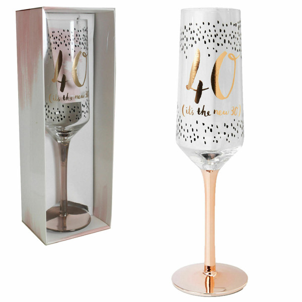 Rose Gold Champagne Flute Age 40