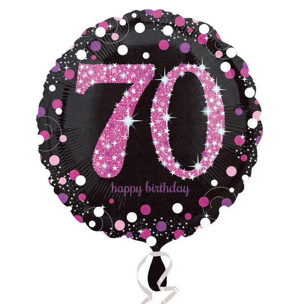 H100 18in Foil Balloon Age 70 Pink Celebration