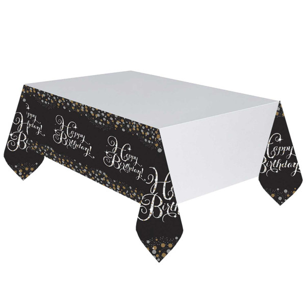 Gold Celebration Happy Birthday Tablecover