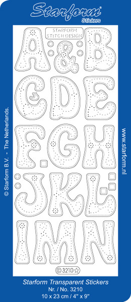 Peel Off Large Alphabet A to N Glitter Silver