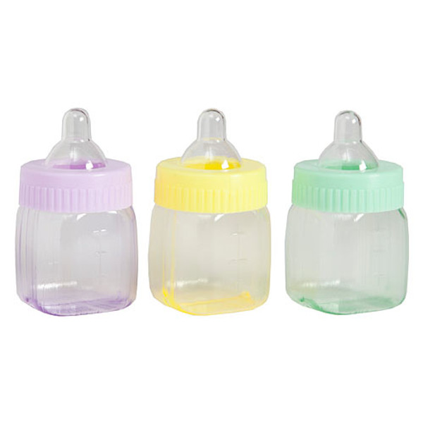 Baby Shower Multicolured Fillable Baby Bottles - 7.5cm