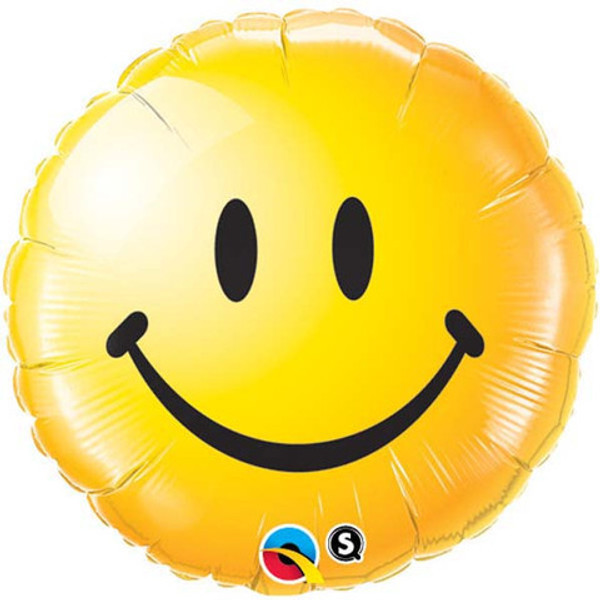 H100 18in Foil Balloon Smiley Face Yellow