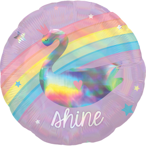 H100 18in Foil Balloon Magical Rainbow Holographic