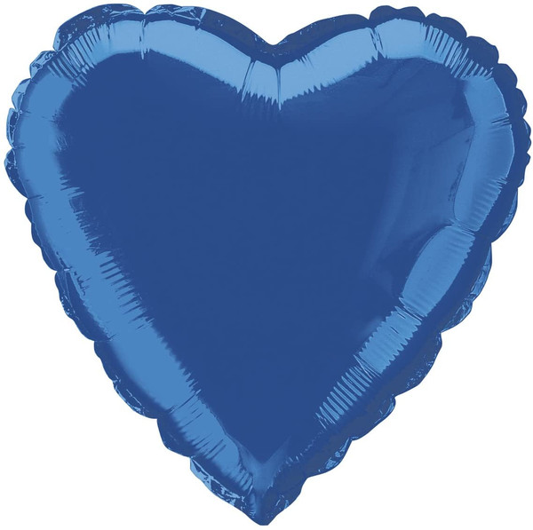 H100 18in Heart Foil Balloon Sapphire Blue