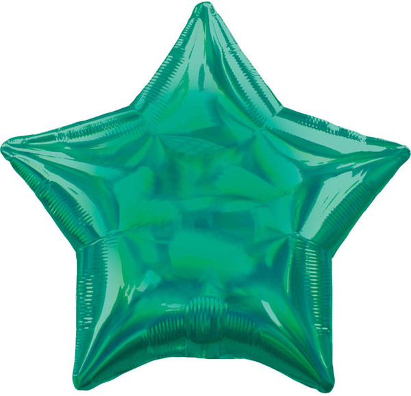 H100 18in Foil Balloon Star Iridescent Green