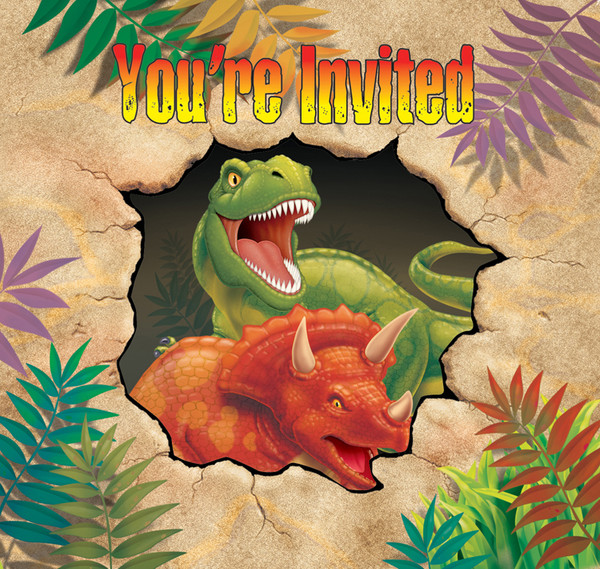 Dino Blast Invitations Pk8