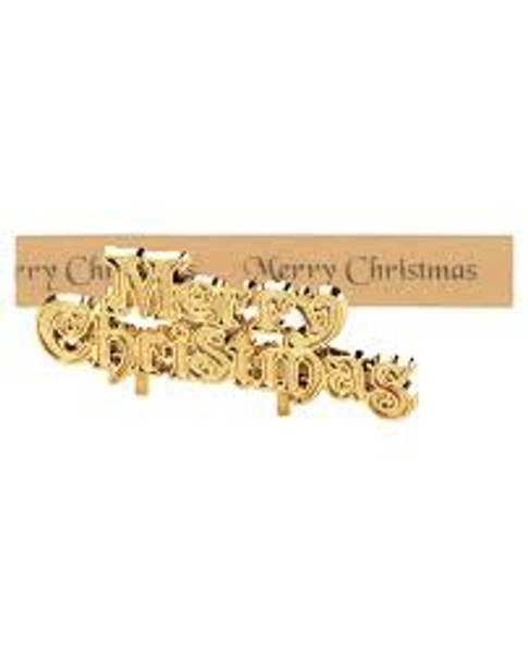 Merry Christmas Ribbon Motto Kit Gold