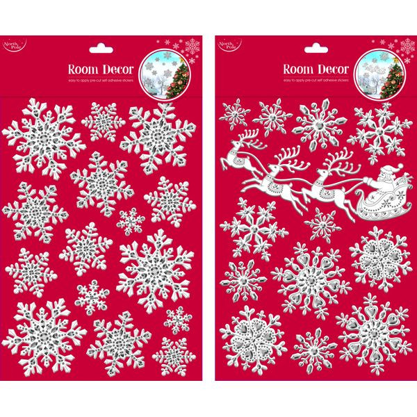 Christmas Room Stickers White Silver
