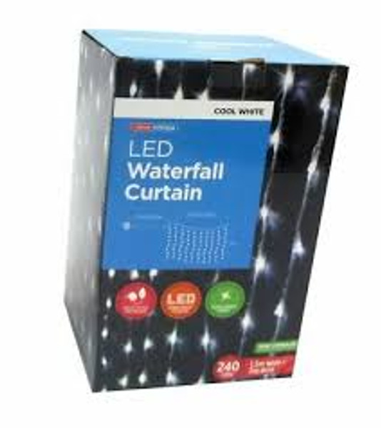 240 LED Waterfall Curtain Lights White