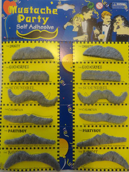 Moustaches Pk12 Grey