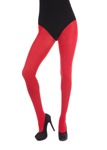 Coloured Tights Red One Size