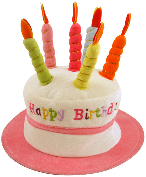 Happy Birthday Hat With Candles Pink 