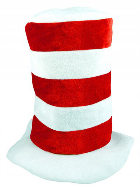 Hat Tall Red White Adult