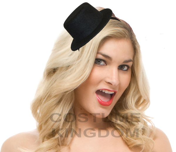 Mini Top Hat Headband Matt Black