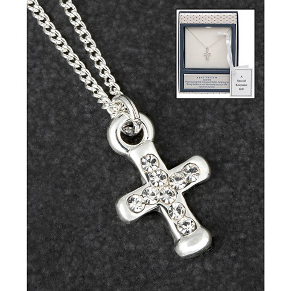 Cross Chain Silver Plate