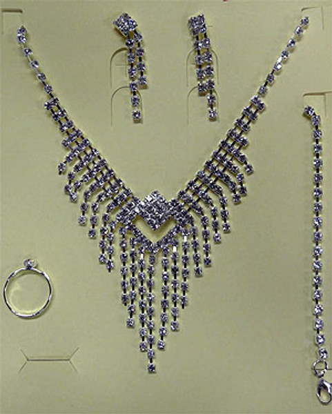 Diamonte Jewellery Necklace Set H
