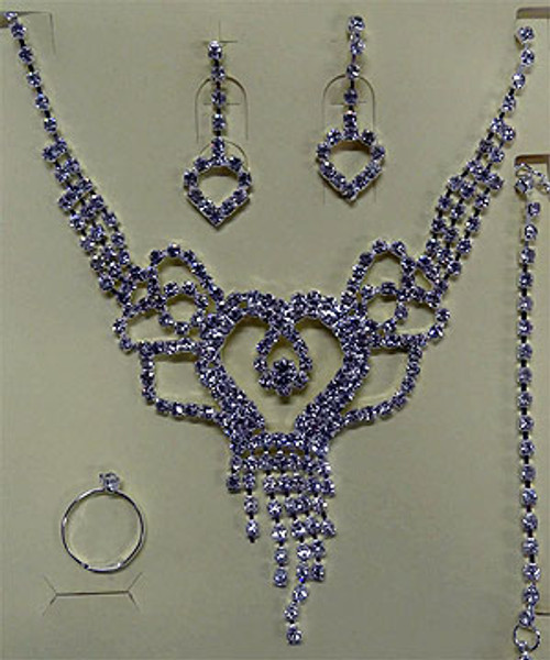 Diamonte Jewellery Necklace Set J