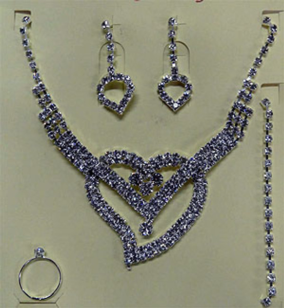 Diamonte Jewellery Necklace Set K