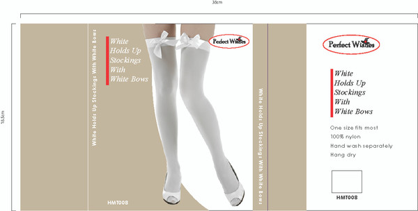 Stockings White with White Bow