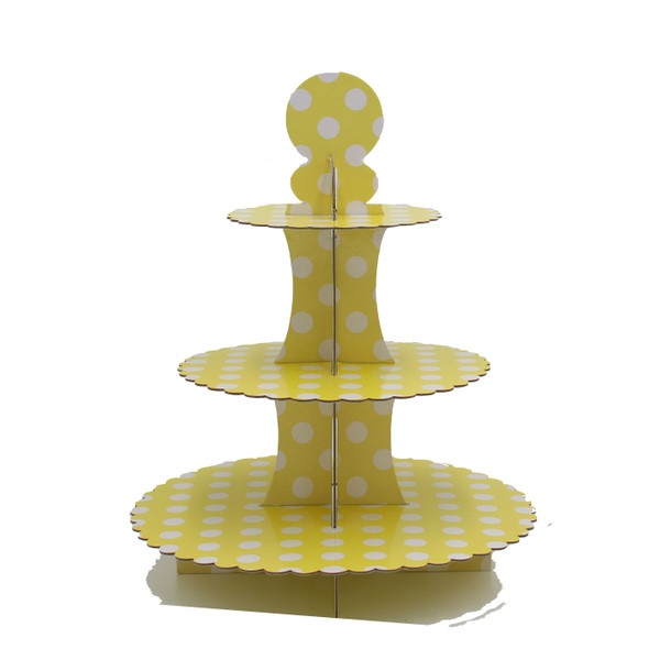 3 Tier Cupcake Stand Yellow