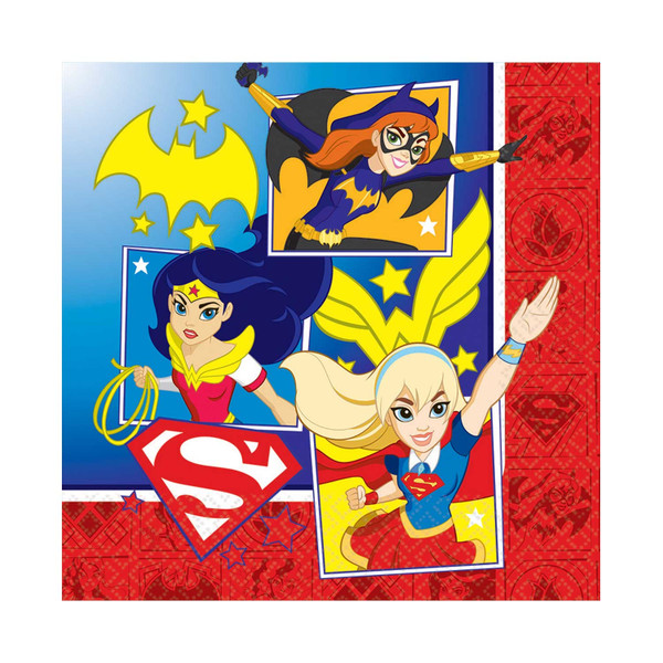 DC Super Hero Napkins 33cm Pk16