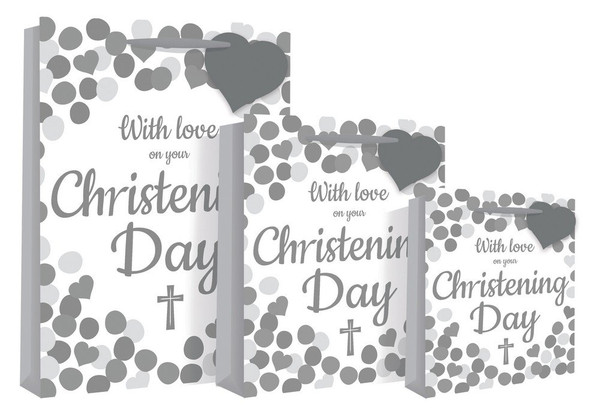 With Love On Your Christening Day Gift Bag 33x26.5x14cm Size 2