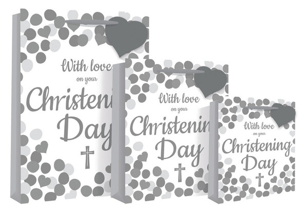 With Love On Your Christening Day Gift Bag 45.5x33x15cm Size 1