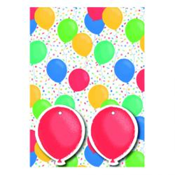 Balloons Gift Wrap 2 Sheets and 2 Gift Tags