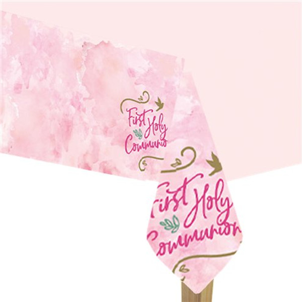 Pink First Holy Communion Tablecover