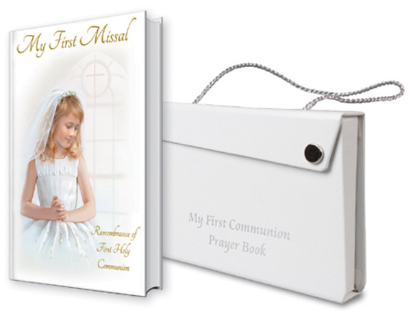 Communion Missal Book And White Carry Case Girl