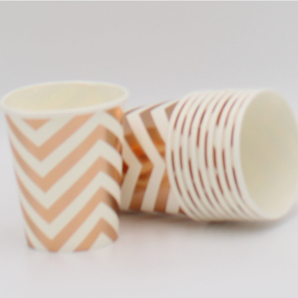 Paper cup Pk10 Gold Chevron