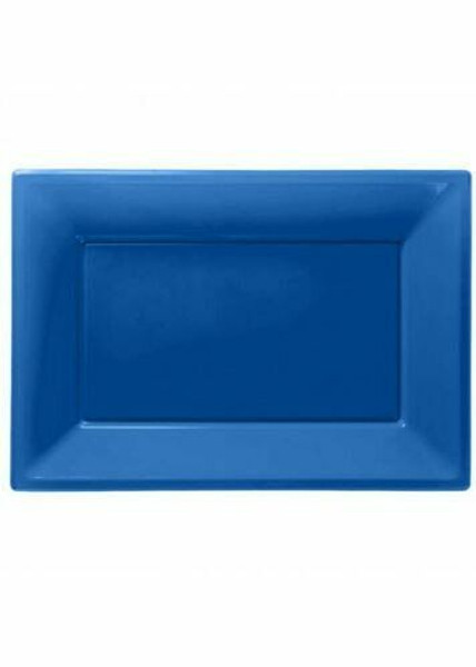 Platters Pack 3 Plastic Bright Blue