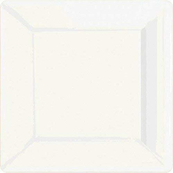 10in Square Paper Plate Frosty White