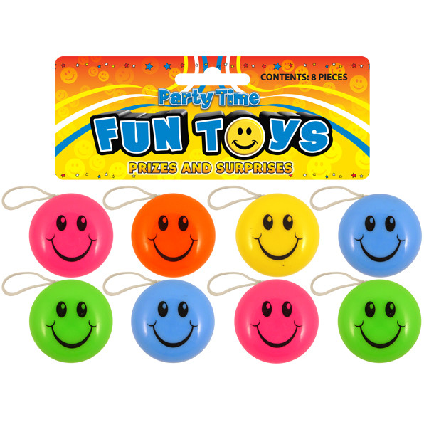 Mini YOYO Return Top Smile Party Fillers Pk6