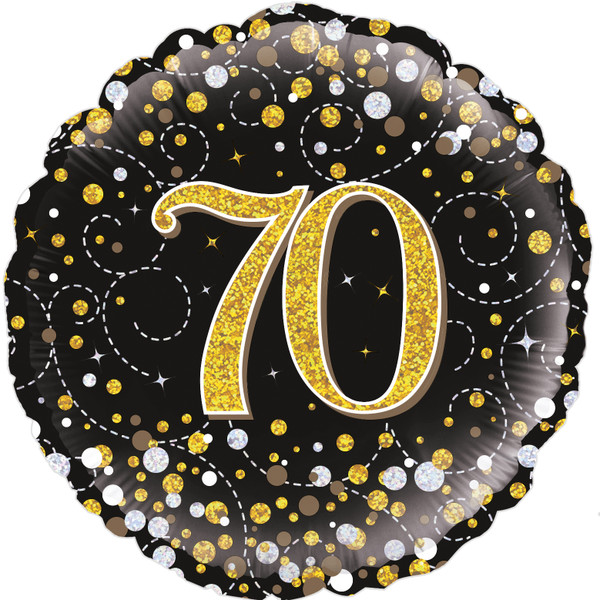 H100 18in Foil Balloon Gold Sparkling Fizz Age 70