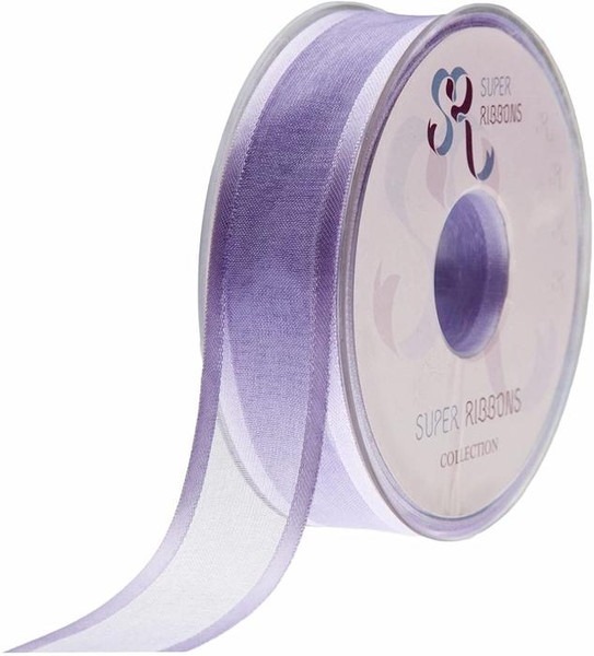 Chiffon Satin Edge Ribbon 10mm Lavender 25m