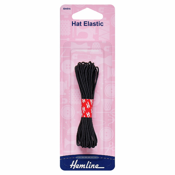 Elastic for Hats 4mtrs Black