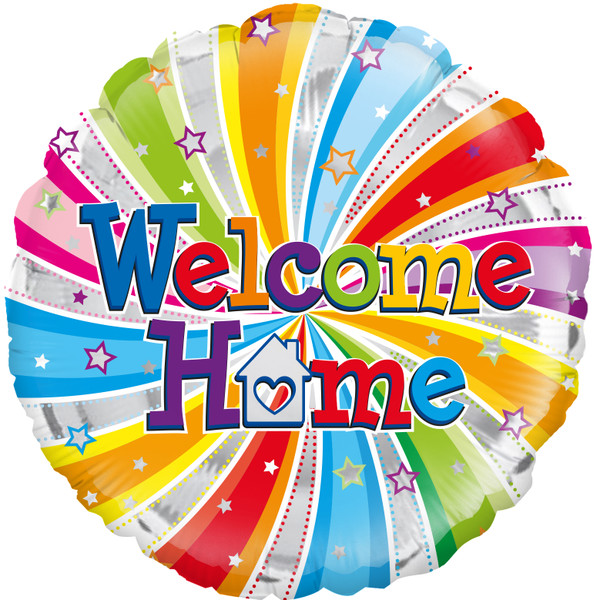 H100 18in Foil Balloon Welcome Home Swirl