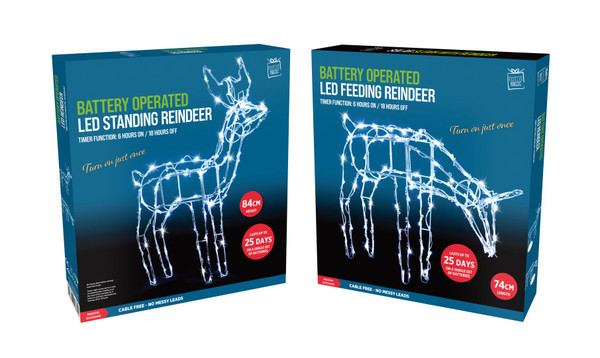 LED WIRE REINDEER BATTERY OPERATED TIMER